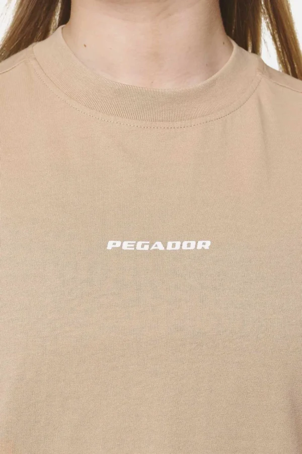 Arendal Logo Heavy Oversized Tee Washed Safari Sand White-2