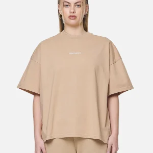 Arendal Logo Heavy Oversized Tee Washed Safari Sand White