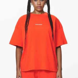 Arendal Logo Heavy Oversized Tee Washed Signal Red