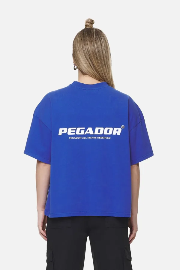 Arendal Logo Heavy Oversized Tee Washed True Blue White-1