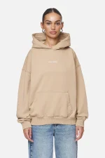 Atna Logo Oversized Hoodie Washed Safari Sand White-1
