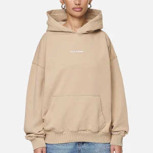 Atna Logo Oversized Hoodie Washed Safari Sand White-1