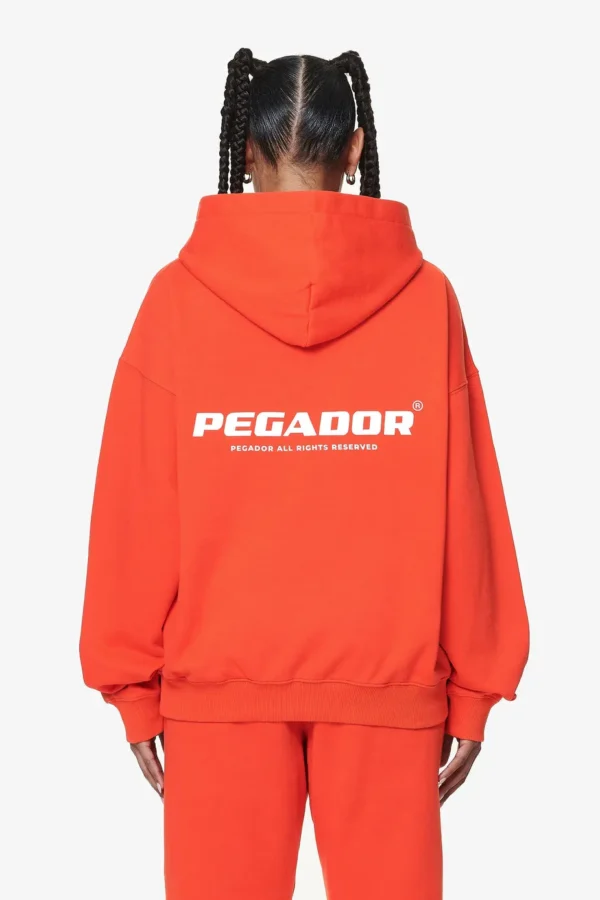 Atna Logo Oversized Hoodie Washed Signal Red-1