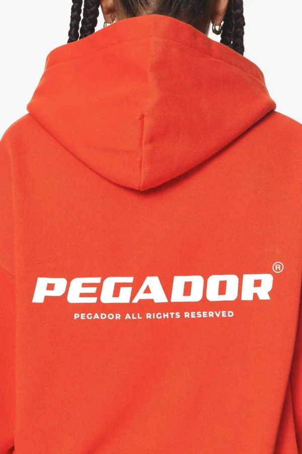 Atna Logo Oversized Hoodie Washed Signal Red-2