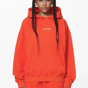Atna Logo Oversized Hoodie Washed Signal Red