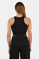 Ayla Crop Top Black White-1