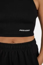 Ayla Crop Top Black White-2