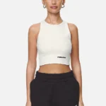 Ayla Crop Top Washed Coconut Milk Black