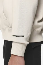 Barone Raglan Hoodie Washed Dust Cream-2