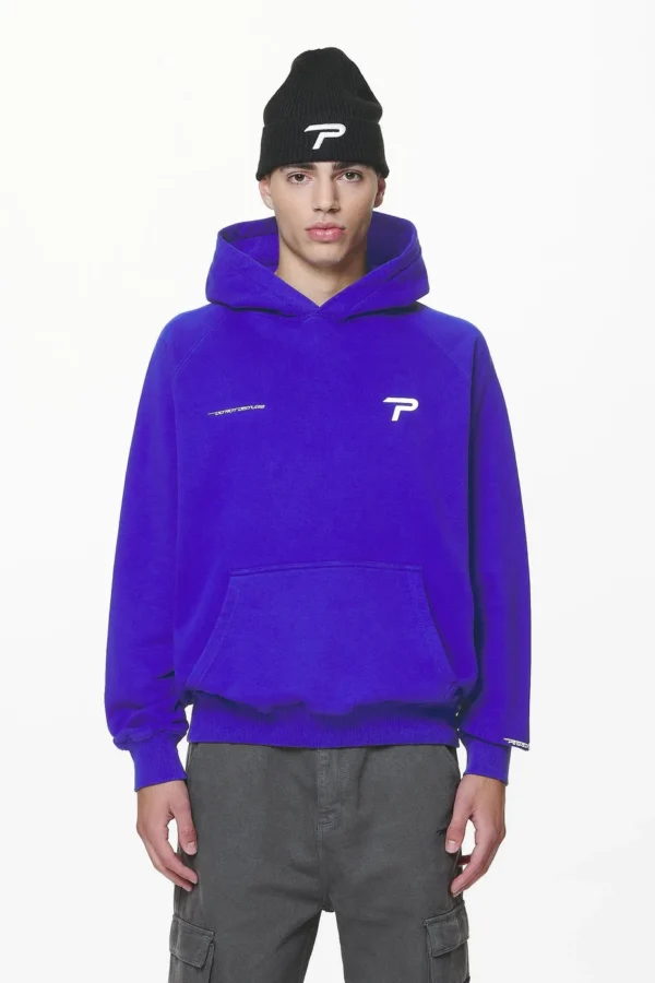 Barone Raglan Hoodie Washed Endless Blue