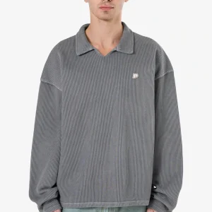 Beldon Collar Rib Longsleeve Vintage Grey