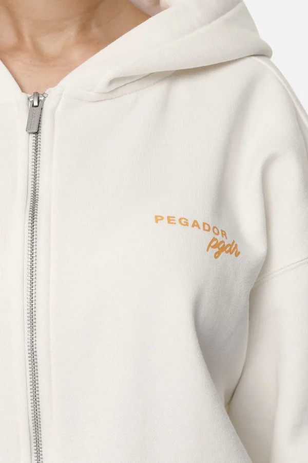 Berri Oversized Zip Hoodie Washed Coconut Milk-2