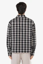 Bevill Flannel Shirt Washed Dark Stone Black-1