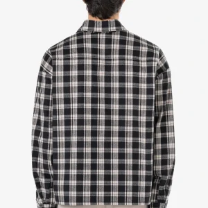 Bevill Flannel Shirt Washed Dark Stone Black-1