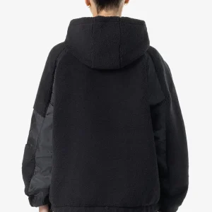 Bonny Teddy Fabric Mix Halfzip Black-1