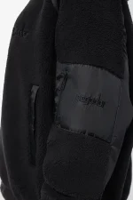 Bonny Teddy Fabric Mix Halfzip Black-2