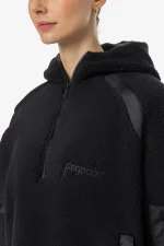 Bonny Teddy Fabric Mix Halfzip Black-4