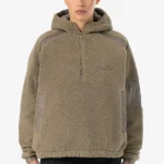 Bonny Teddy Fabric Mix Halfzip Desert Taupe