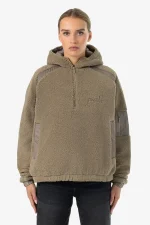 Bonny Teddy Fabric Mix Halfzip Desert Taupe