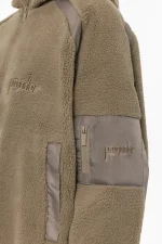 Bonny Teddy Fabric Mix Halfzip Desert Taupe-2
