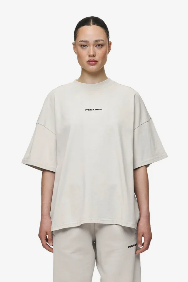 Bracy Heavy Oversized Tee Washed Moon Grey Black Gum