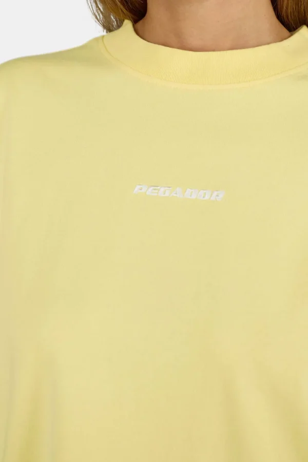Bracy Heavy Oversized Tee Washed Soft Yellow White-2
