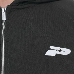 Caesar Terry Raglan Sweat Jacket Vintage Black-2