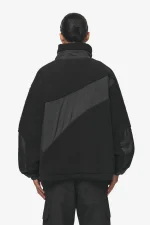 Casma Teddy Fabric Mix Jacket Black-1