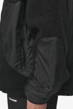 Casma Teddy Fabric Mix Jacket Black-3