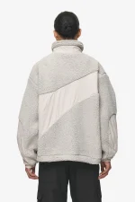 Casma Teddy Fabric Mix Jacket Moon Grey-1