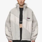 Casma Teddy Fabric Mix Jacket Moon Grey