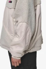 Casma Teddy Fabric Mix Jacket Moon Grey-2