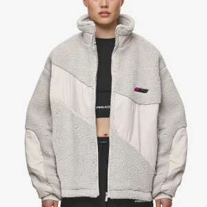 Casma Teddy Fabric Mix Jacket Moon Grey