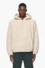 Clare Teddy Half Zip Hoodie Kingdom Beige