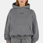 Clarita Logo Oversized Hoodie Vintage Grey Black