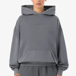 Clarita Logo Oversized Hoodie Vintage Grey Grey