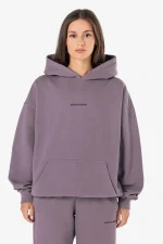Clarita Logo Oversized Hoodie Washed Dusty Grape Gum