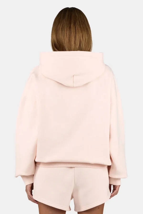 Clarita Logo Oversized Hoodie Washed Dusty Rose White-1