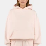 Clarita Logo Oversized Hoodie Washed Dusty Rose White