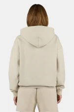 Clarita Logo Oversized Hoodie Washed Light Beige White-1