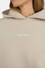 Clarita Logo Oversized Hoodie Washed Light Beige White-2