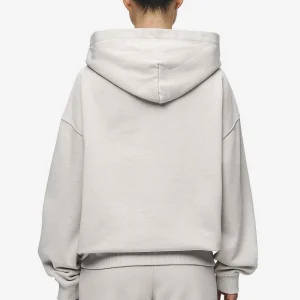 Clarita Logo Oversized Hoodie Washed Moon Grey Black Gum-1