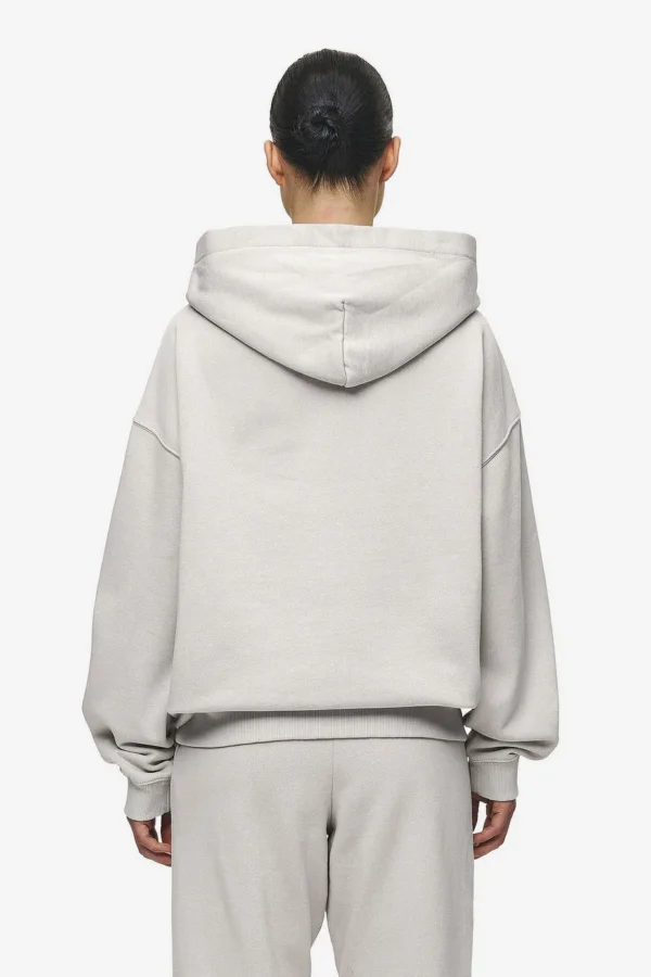 Clarita Logo Oversized Hoodie Washed Moon Grey Black Gum-1