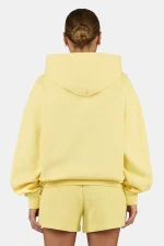 Clarita Logo Oversized Hoodie Washed Soft Yellow White-1