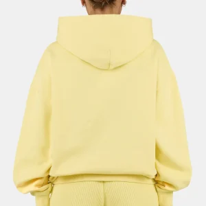 Clarita Logo Oversized Hoodie Washed Soft Yellow White-1