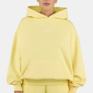 Clarita Logo Oversized Hoodie Washed Soft Yellow White