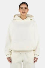 Clarita Logo Oversized Hoodie Washed Unbleached White