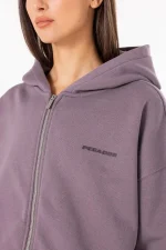 Clarita Oversized Sweat Jacket Washed Dusty Grape Gum-2