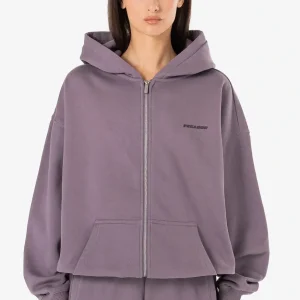 Clarita Oversized Sweat Jacket Washed Dusty Grape Gum