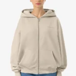 Clarita Oversized Sweat Jacket Washed Light Beige Gum